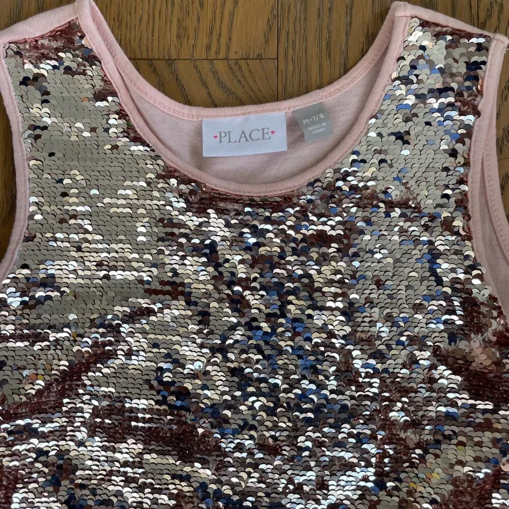 The Children's Place Girls' Pretty flip Sequin Top Tulle Bottom Dress - Picture 2 of 6